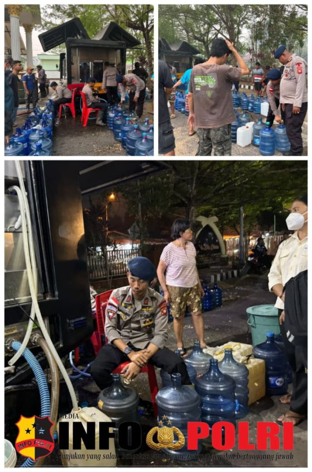 Bantu Warga Kesulitan Air Bersih, Brimob Kalbar Salurkan Air Bersih di Ketapang