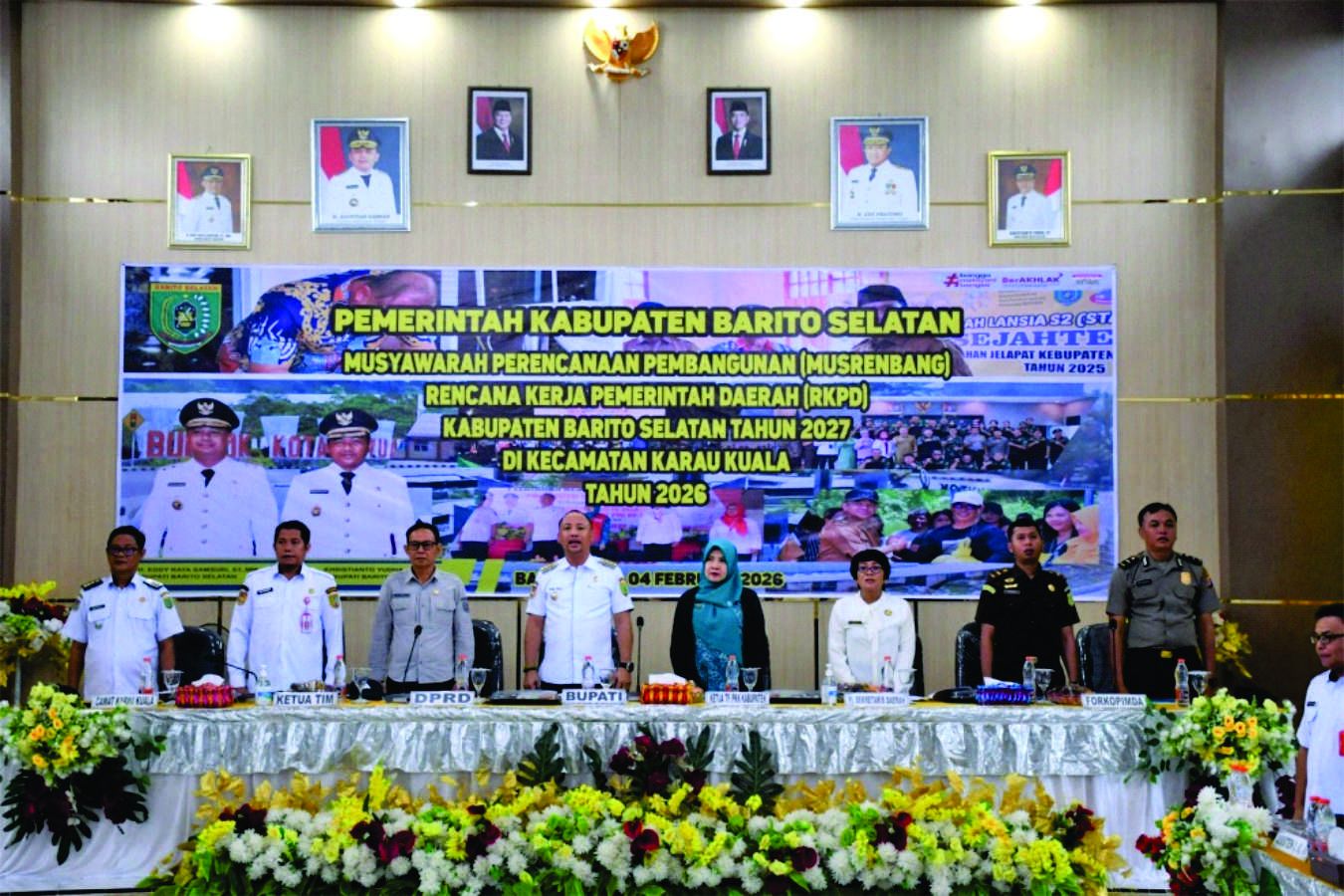 Bupati Barito Selatan Hadiri Musrenbang RKPD 2027 dan Resmikan Kantor Kecamatan Karau Kuala