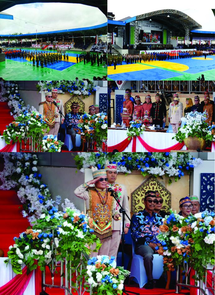 Bupati Barito Selatan Hadiri Upacara Peringatan Hari Jadi Ke-76 Kabupaten Barito Utara di Muara Teweh