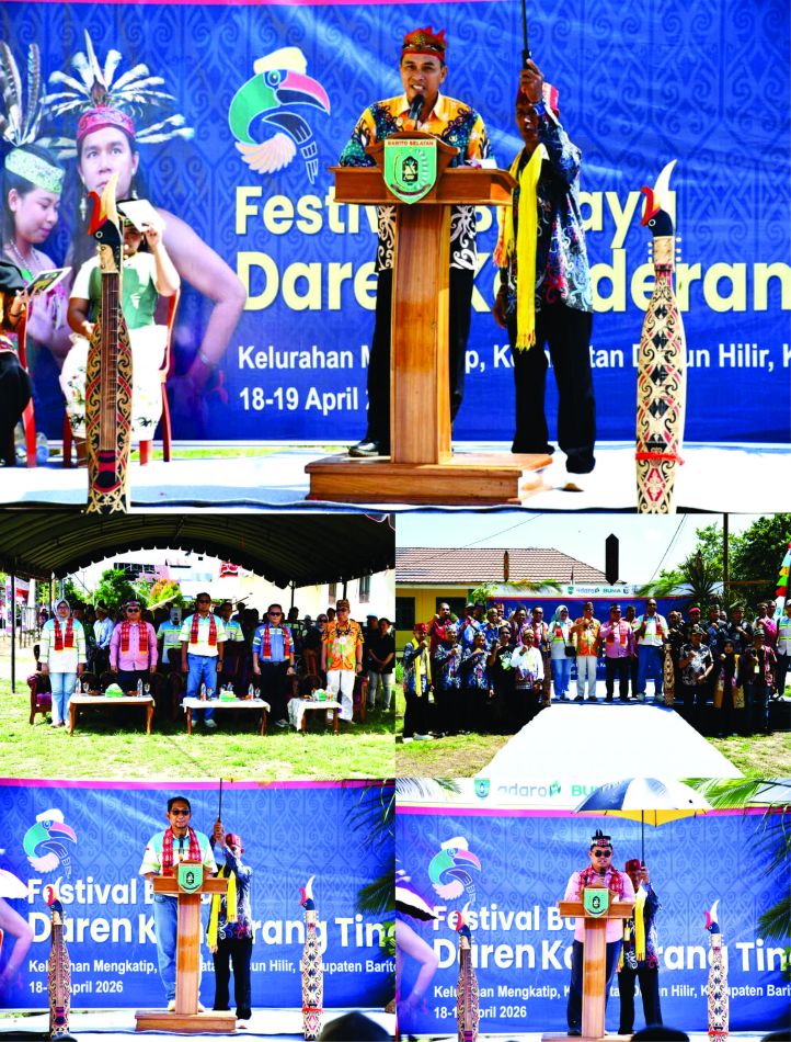 Bupati Barsel Diwakili Asisten III Setda Buka Festival Budaya Daren Kanderang Tingang 2026 di Dusun Hilir