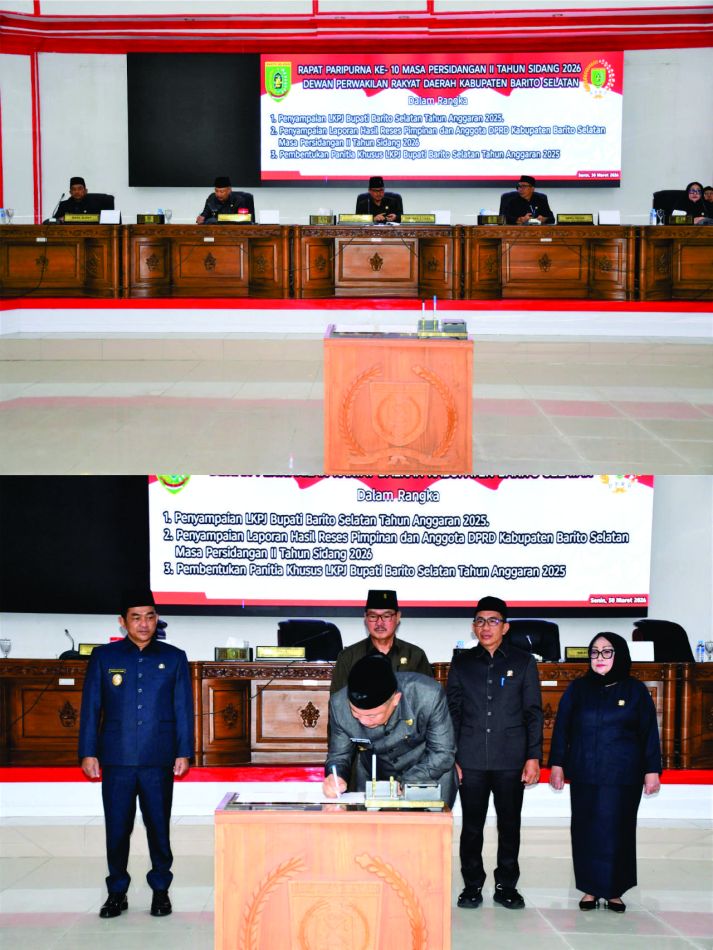 Bupati dan Wabup Hadir di Paripurna LKPJ APBD 2025 DPRD Barsel