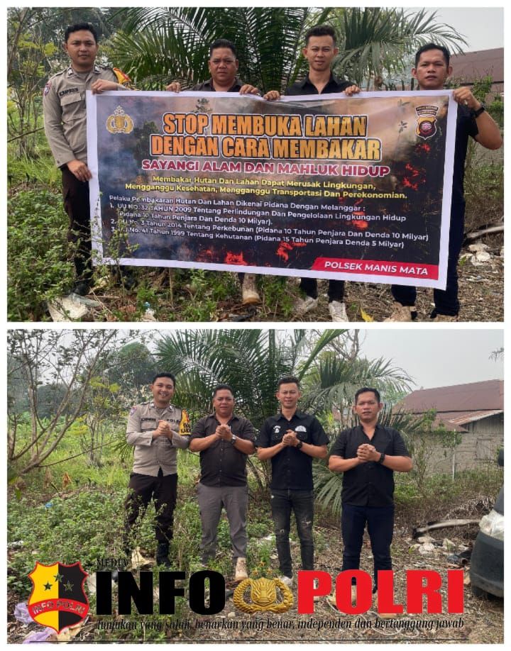 *Cegah Karhutla, Bhabinkamtibmas Polsek Manis Mata Bersama Masyarakat Lakukan Pengecekan Titik Api Dan Sosialisasi*