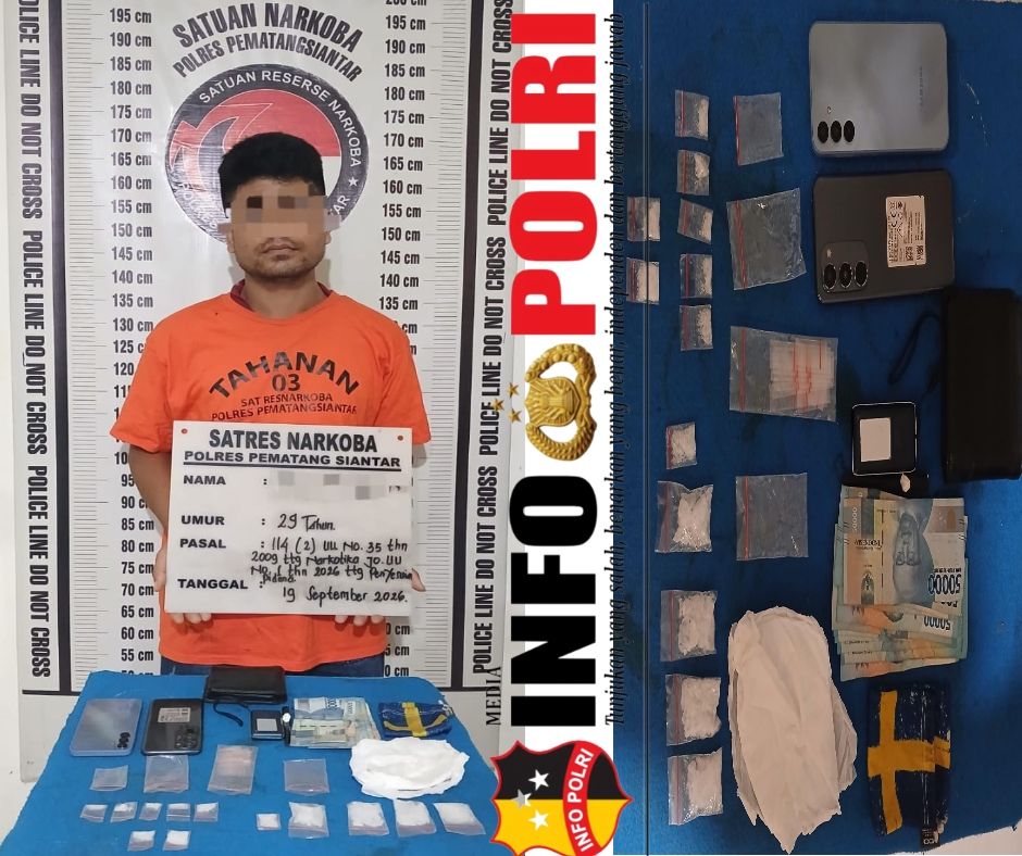 Duduk Santai di Pinggir Jalan Berujung Penangkapan, Polres Pematangsiantar Sita 21,55 Gram Sabu