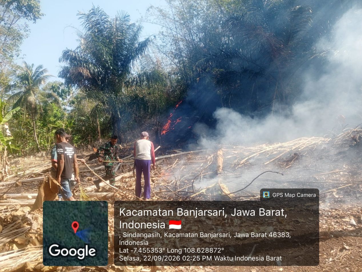 Kebakaran Lahan Seluas 5 Hektare di Banjarsari Ciamis Berhasil Dipadamkan