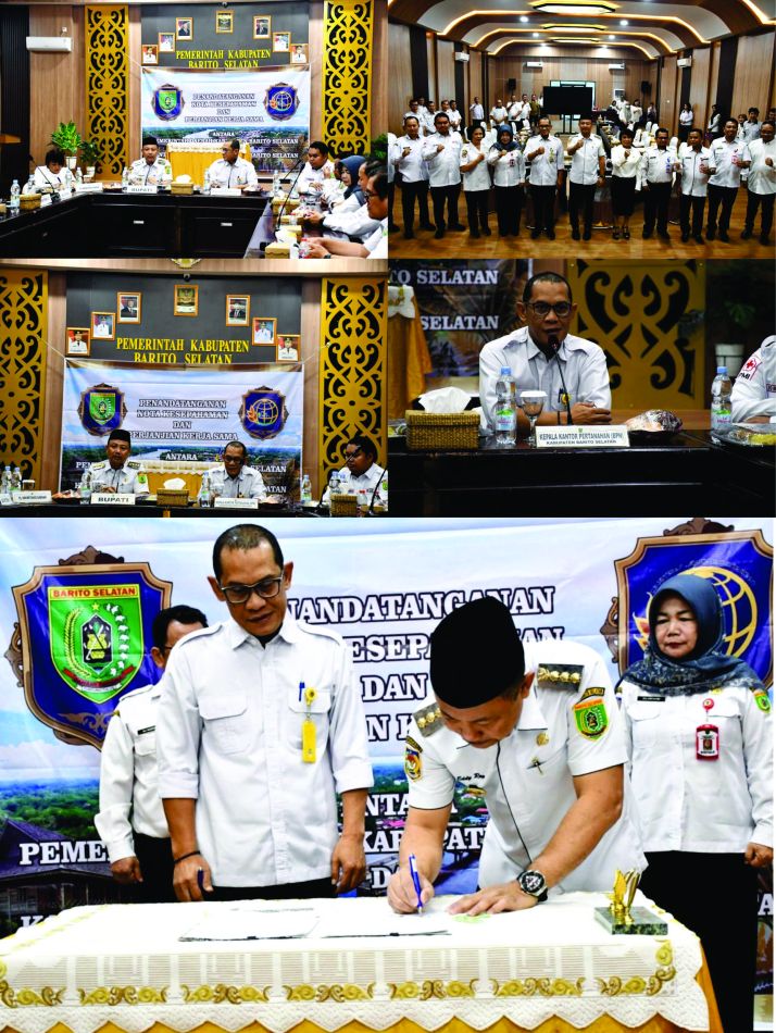 Pemkab Barsel dan Kantor Pertanahan Teken MoU dan PKS Bidang Pertanahan di Aula Setda