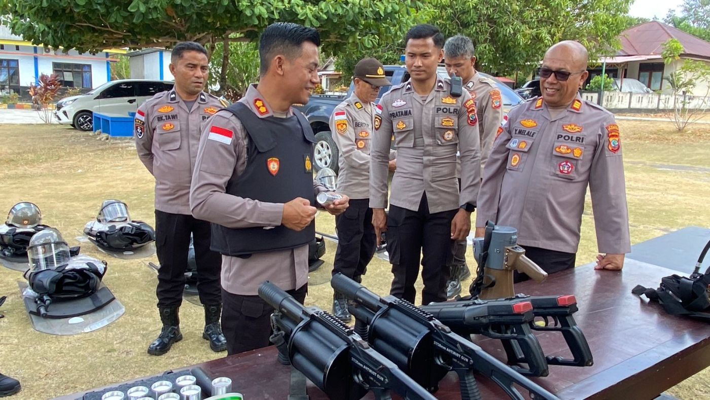 Pengecekan Alsus Samapta, Kapolres Talaud Pastikan Kesiapan Personel