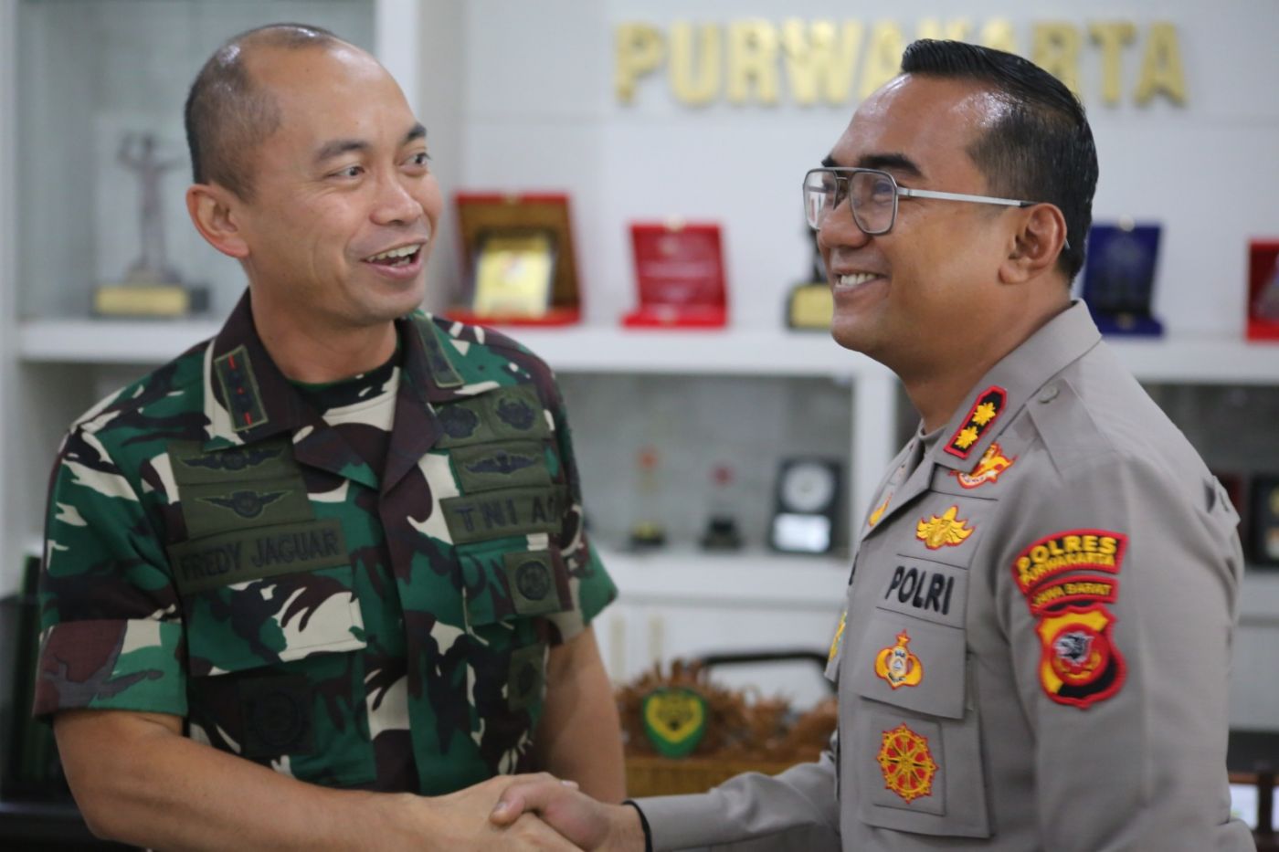 Perkuat Sinergitas TNI-Polri, Kapolres Purwakarta Silaturahmi ke Makodim 0619 Purwakarta