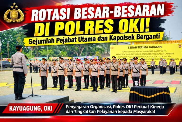 Rotasi Besar-Besaran DI POLRES OKI Sejumlah Pejabat Utama dan Kapolsek Berganti
