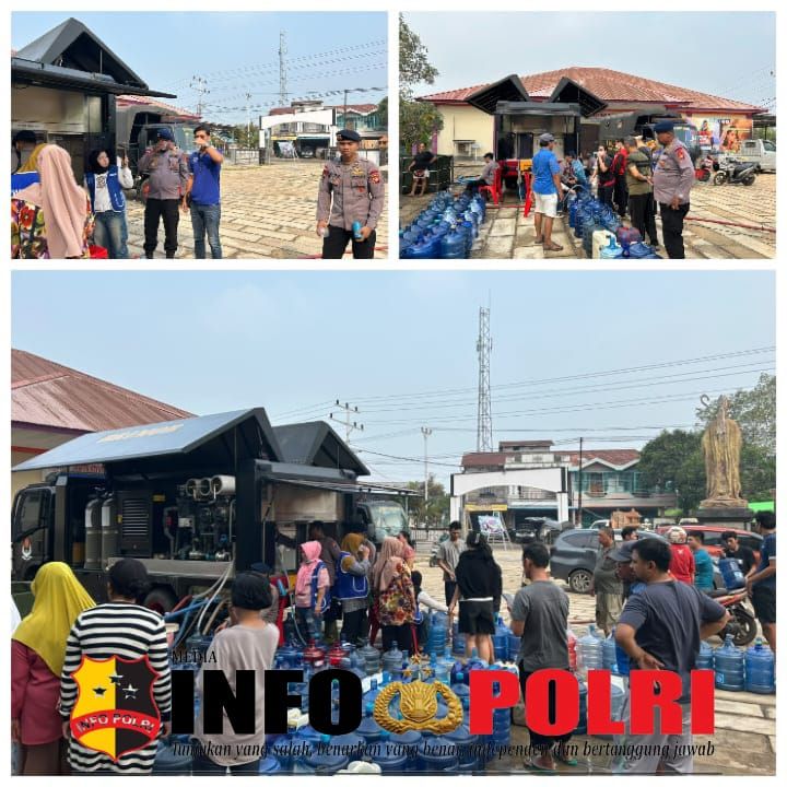 Tak Hanya Tangani Karhutla, Satbrimob Polda Kalbar Bantu Penuhi Kebutuhan Air Bersih Warga Ketapang
