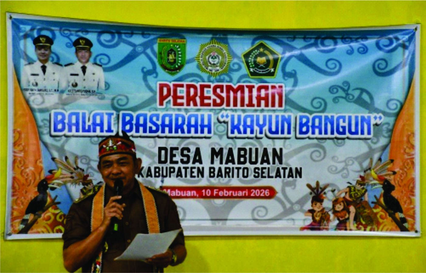 Wujudkan Harapan Warga, Wakil Bupati Barito Selatan Resmikan Balai Basarah Desa Mabuan
