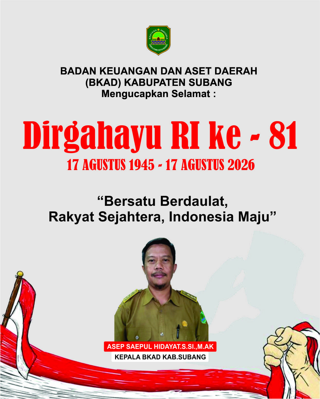 ucapan HUT RI KE 81 (BKAD SUBANG)